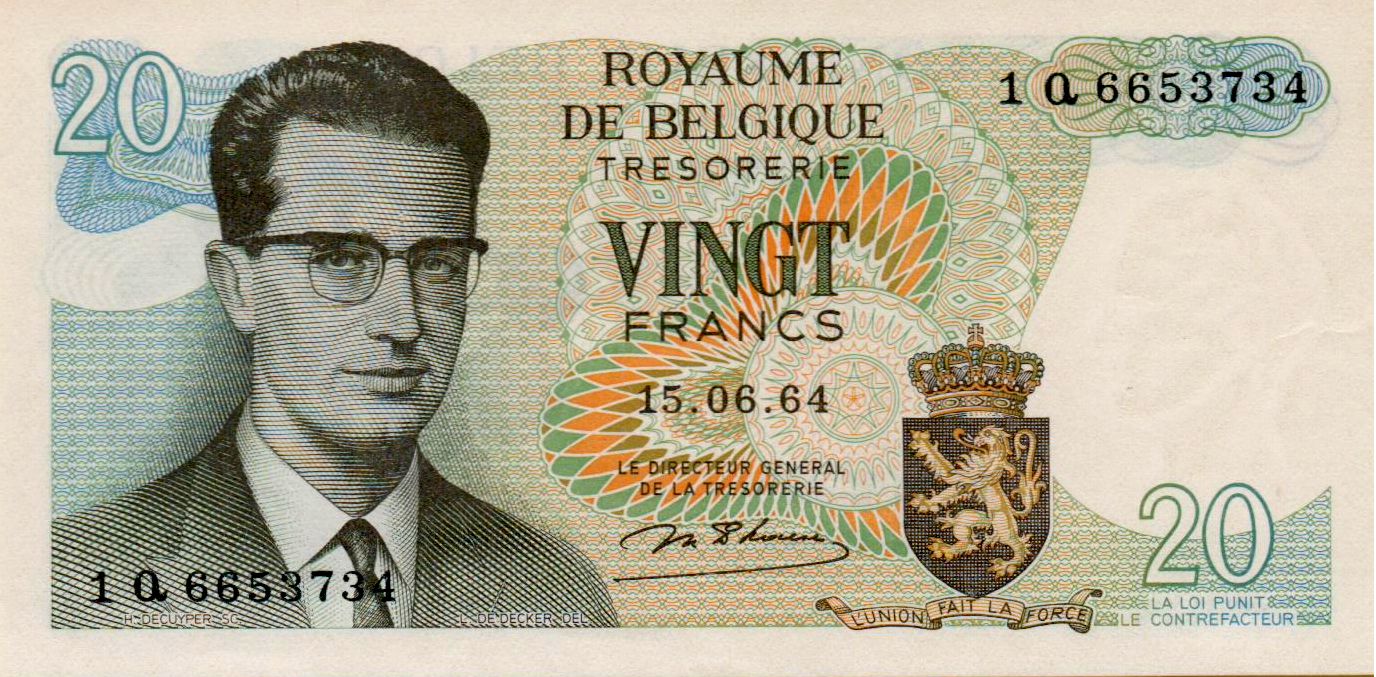 Belgium 20 1964 UNC P-138/1